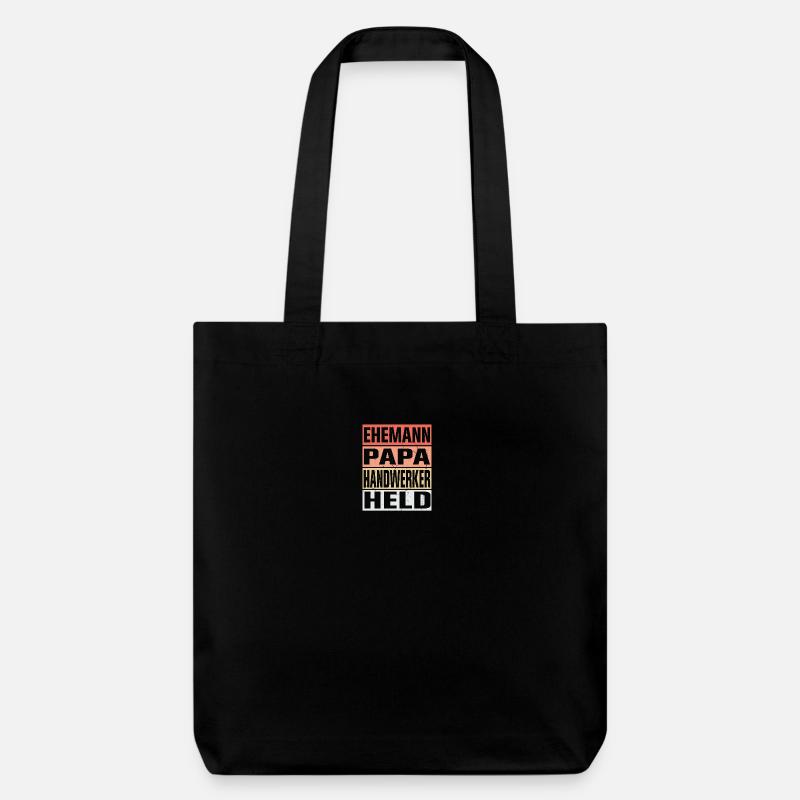 Handwerker Vater Ehemann Held - Stanley/Stella recycelter Heavyweight Stoffbeutel - Schwarz