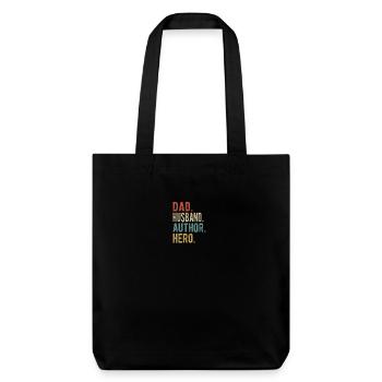 Author Dad Husband Hero - Stanley/Stella Heavyweight Recycled Tote Bag - black - Front