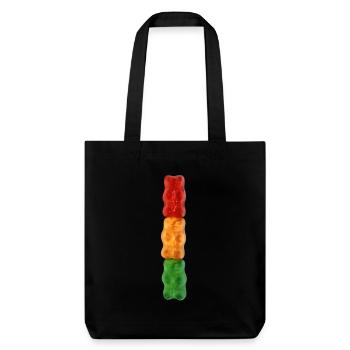 Gummibärchen Totem - Stanley/Stella recycelter Heavyweight Stoffbeutel - Schwarz - Vorne