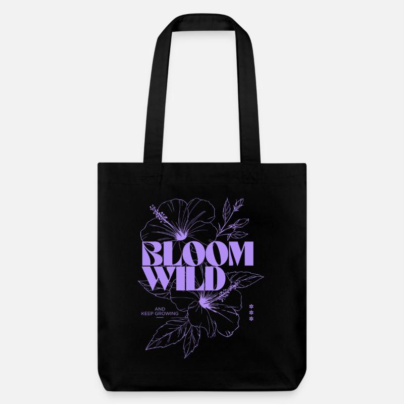 Bloom Wild Illustration botanique - Tote bag épais recyclé Stanley/Stella - noir
