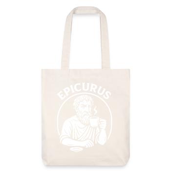 Epikur Kaffeetasse Philosophie T-Shirt - Stanley/Stella recycelter Heavyweight Stoffbeutel - Naturweiß - Vorne