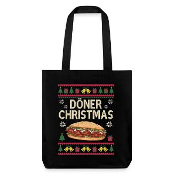 Ugly Christmas Döner Kebab Weihnachtsgeschenk - Stanley/Stella recycelter Heavyweight Stoffbeutel - Schwarz - Vorne