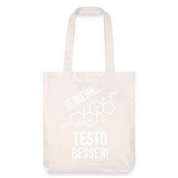 Je mehr Testo besser! Gym Muskeln Testosteron - Stanley/Stella recycelter Heavyweight Stoffbeutel - Naturweiß - Vorne