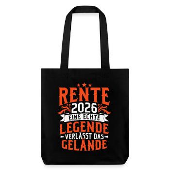 Rente 2026 Renter Ruhestand Geschenk - Stanley/Stella recycelter Heavyweight Stoffbeutel - Schwarz - Vorne