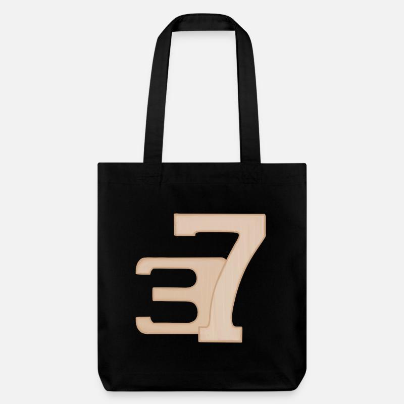 37 Ziffernkunst in Peach - Stanley/Stella recycelter Heavyweight Stoffbeutel - Schwarz