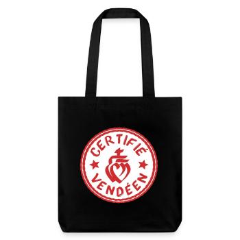 Logo certifié vendéen blanc rouge - Tote bag épais recyclé Stanley/Stella - noir - Devant