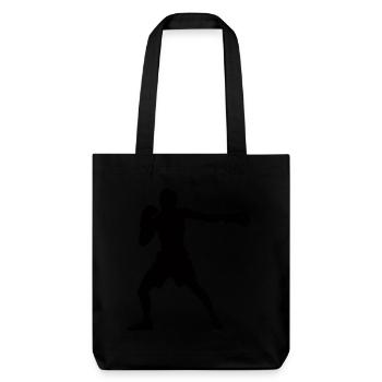 Boxer-Silhouette, Lebendiges Boxsport-Design - Stanley/Stella recycelter Heavyweight Stoffbeutel - Schwarz - Vorne