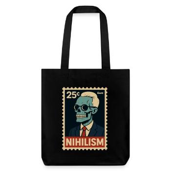 Timbre-poste Nihilism – Squelette en costume - Tote bag épais recyclé Stanley/Stella - noir - Devant