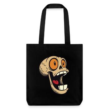 Lachender Totenkopf mit großen Augen - Stanley/Stella recycelter Heavyweight Stoffbeutel - Schwarz - Vorne