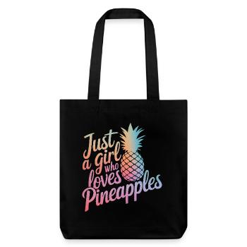 Pineapple tropical hawaiian fruit - Stanley/Stella Heavyweight Recycled Tote Bag - black - Front