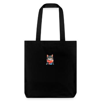 Chat d’hiver - Tote bag épais recyclé Stanley/Stella - noir - Devant