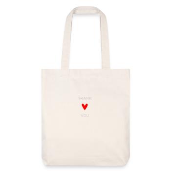 MERCI. THANKS. THANK YOU. ANNIVERSAIRE. NAISSANCE. - Tote bag épais recyclé Stanley/Stella - blanc cassé - Devant