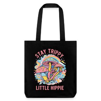 Stay Trippy Little Hippie Psychedelic Art - Stanley/Stella Heavyweight Recycled Tote Bag - black - Front