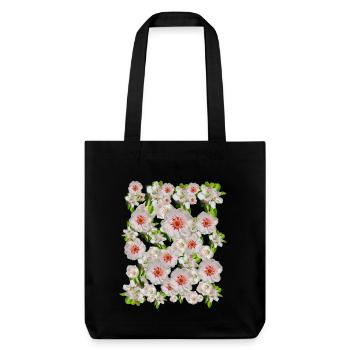 Geheimtip rosa Blüten Blütenzauber Blumen Frühling - Stanley/Stella recycelter Heavyweight Stoffbeutel - Schwarz - Vorne