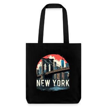 New York – Pont de Brooklyn et Skyline - Tote bag épais recyclé Stanley/Stella - noir - Devant