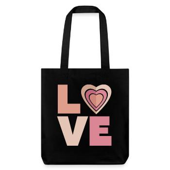 L’AMOUR avec le cœur - Tote bag épais recyclé Stanley/Stella - noir - Devant