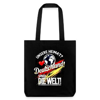 Unsere Heimat - Stanley/Stella recycelter Heavyweight Stoffbeutel - Schwarz - Vorne