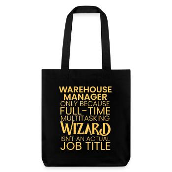 Warehouse Manager multitasking Wizard - Stanley/Stella recycelter Heavyweight Stoffbeutel - Schwarz - Vorne