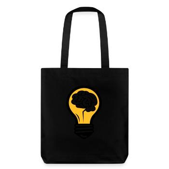 Light bulb with a brain - Stanley/Stella Heavyweight Recycled Tote Bag - black - Back