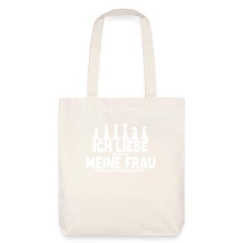 Ich liebe es wenn meine Frau mich Schach spielen l - Stanley/Stella recycelter Heavyweight Stoffbeutel - Naturweiß - Hinten