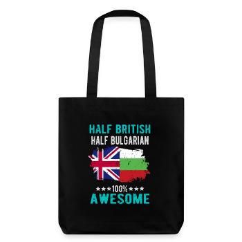Half British Half Bulgarian - Stanley/Stella Heavyweight Recycled Tote Bag - black - Back