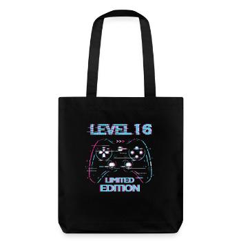 Geburtstag Level 16 Gaming Limited Edition Gamer - Stanley/Stella recycelter Heavyweight Stoffbeutel - Schwarz - Hinten