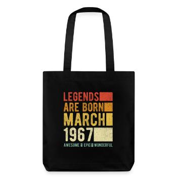 Birthday March 1967 - Stanley/Stella Heavyweight Recycled Tote Bag - black - Back