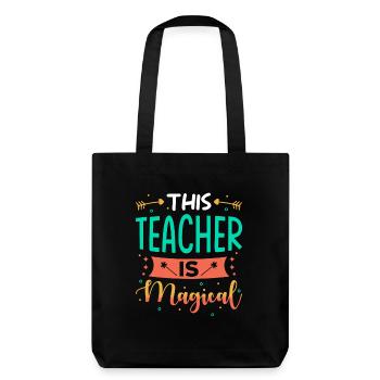Lehrerin Geschenk - Stanley/Stella recycelter Heavyweight Stoffbeutel - Schwarz - Hinten