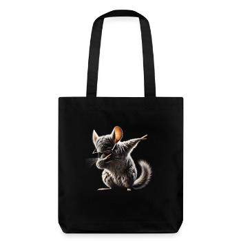 Dabbing Chinchilla Tier Tierliebhaber Cool Dab - Stanley/Stella recycelter Heavyweight Stoffbeutel - Schwarz - Hinten