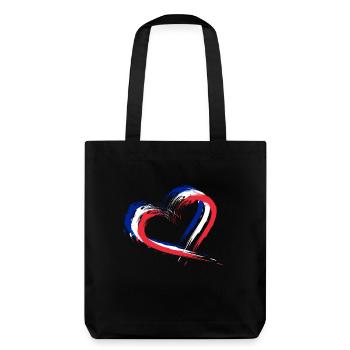 Drapeau coeur couleurs drapeau bannière france - Tote bag épais recyclé Stanley/Stella - noir - Dos