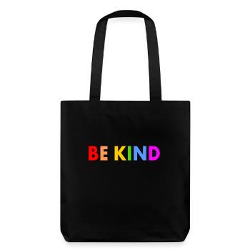 Be kind - Stanley/Stella recycelter Heavyweight Stoffbeutel - Schwarz - Hinten