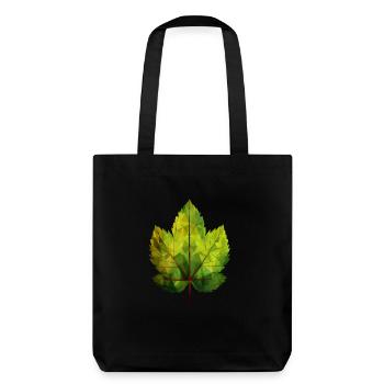 Kastanienzauber: Baum und Blatt in Harmonie - Stanley/Stella recycelter Heavyweight Stoffbeutel - Schwarz - Hinten