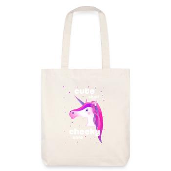 pink unicorn cute cheeky - Stanley/Stella recycelter Heavyweight Stoffbeutel - Naturweiß - Hinten