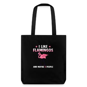Flamingo Spruch lustig - Stanley/Stella recycelter Heavyweight Stoffbeutel - Schwarz - Hinten