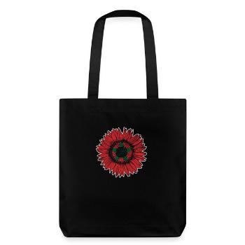 Marokko Flagge Sonnenblume - Stanley/Stella recycelter Heavyweight Stoffbeutel - Schwarz - Hinten