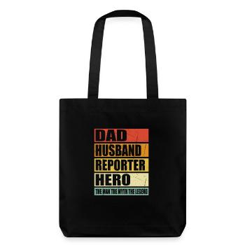 Father Husband Reporter Hero - Stanley/Stella Heavyweight Recycled Tote Bag - black - Back