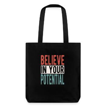 Believe in your potential - Stanley/Stella Heavyweight Recycled Tote Bag - black - Back