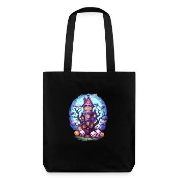 Anime Haunted House - Stanley/Stella Heavyweight Recycled Tote Bag - black - Back