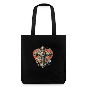 Kreuz Kruzifix Halloween Kreuz Kreuze - Stanley/Stella recycelter Heavyweight Stoffbeutel - Schwarz - Hinten
