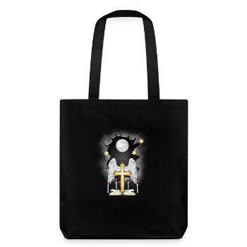 Kirche Kreuz Kreuze Kruzifix - Stanley/Stella recycelter Heavyweight Stoffbeutel - Schwarz - Hinten