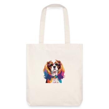 Cavalier King Charles Spaniel Dog Glasses - Stanley/Stella Heavyweight Recycled Tote Bag - natural white - Back