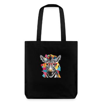 Zebra Coole und robuste bunte Brille - Stanley/Stella recycelter Heavyweight Stoffbeutel - Schwarz - Hinten