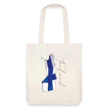 Finland flag on the map of Finland EN - Stanley/Stella Heavyweight Recycled Tote Bag - natural white - Back