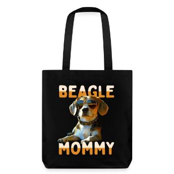 Beagle Mommy Hunde Mama Mum Muttertag Beagles Mom - Stanley/Stella recycelter Heavyweight Stoffbeutel - Schwarz - Hinten