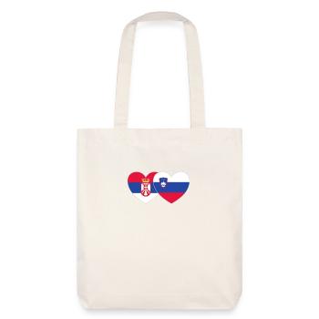 Serbie Slovénie Drapeau Coeur - Tote bag épais recyclé Stanley/Stella - blanc cassé - Dos