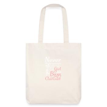 Ne sous-estimez jamais une fille avec une clarinette basse - Tote bag épais recyclé Stanley/Stella - blanc cassé - Dos