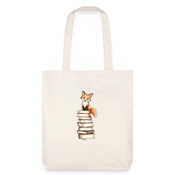 Renard sur pile de livres - Tote bag épais recyclé Stanley/Stella - blanc cassé - Dos