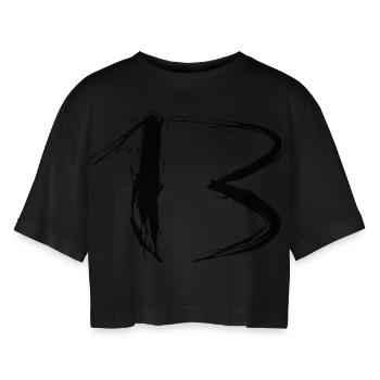 Numéro 13 pinceau design noir neuf - T-shirt court oversize Femme - noir - Devant - AI Model Female 172 light (172cm)