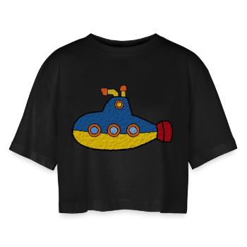 sous-marin - T-shirt court oversize Femme - noir - Devant - AI Model Female 172 light (172cm)