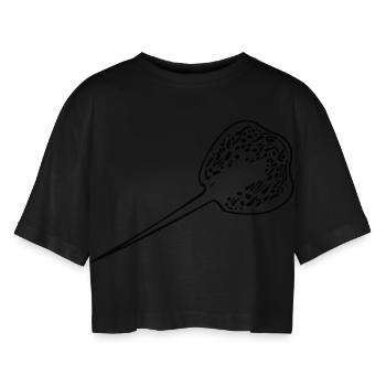 Blaupunkt rays - Women’s Oversized Cropped T-Shirt - black - Front - AI Model Female 172 light (172cm)